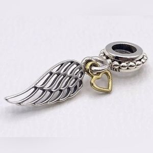 Authentic Pandora Love and Guidance Angel Wing Charm, Silver and Gold, Two Tone